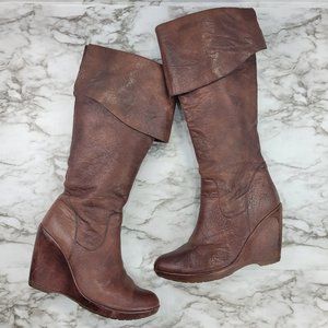 Kork-Ease Adrienne Leather Heeled Knee Boots Brown 40.5